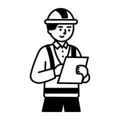 A sketchy style icon of engineer
