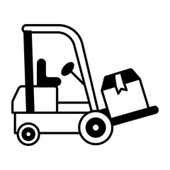 A sketchy style icon of forklift
