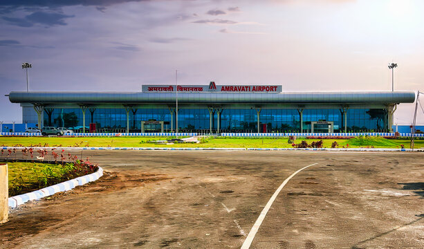 Modern View of Amravati Airport Terminal in Maharashtra, India