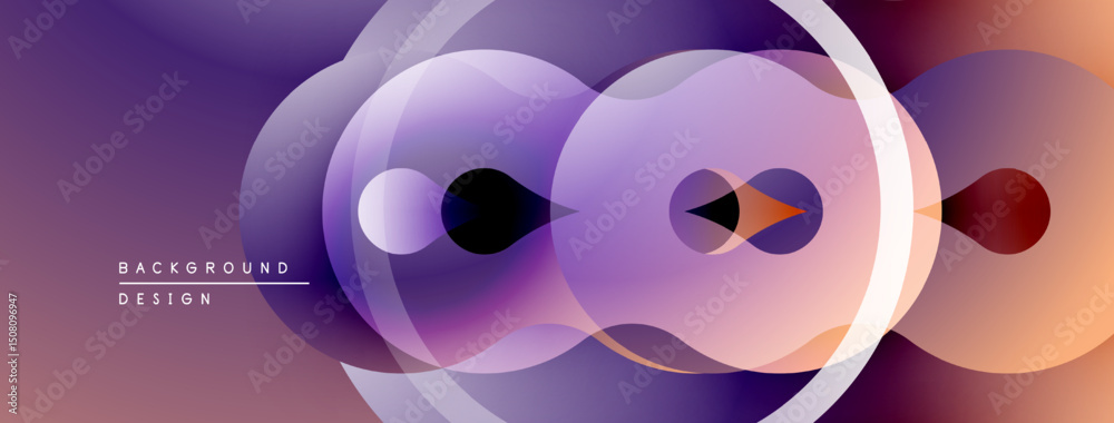 Leinwandbilder abstract circles overlap, creating dynamic purple gradient background. modern design elements sugges