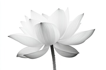 Fototapeta premium Grayscale lotus flower close-up.