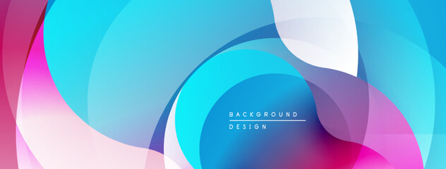 Abstract fluid shapes, vibrant colors blend. Modern design, smooth gradients create dynamic composition. Background suggests innovation, technology.