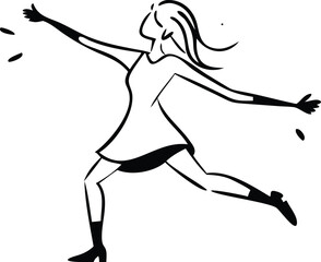 Joyful contemporary woman portrait vector illustration