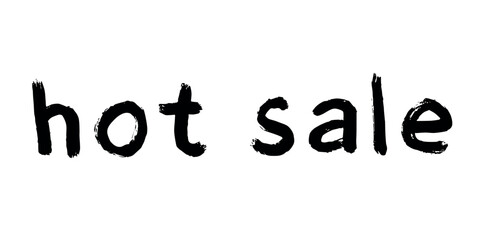 Hot sale lettering Handwritten word Modern brush calligraphy Template for marketing ad, print, web, banner, poster, flyer Ink illustration