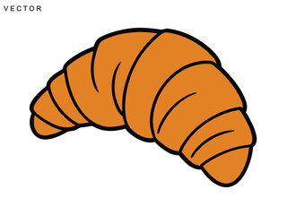 Croissants vector icon, French breakfast symbol, Croissants outline on a white background