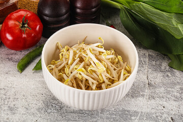 Soya bean sprouts in the bowl