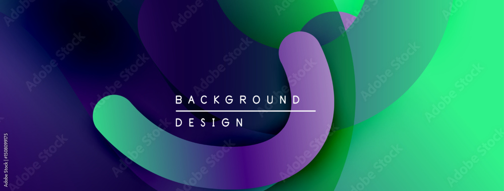 Fototapete Abstract gradients overlap, creating dynamic visual effect. Modern design elements suggest fluidity, depth, vibrant colors.