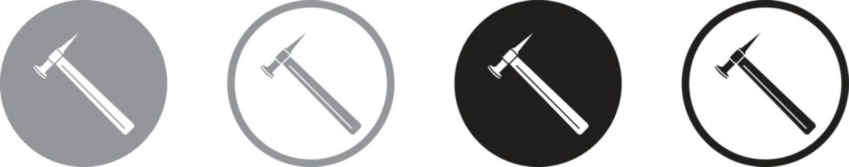 outline Claw hammer vector isolated on white. Hammer used for pulling nails