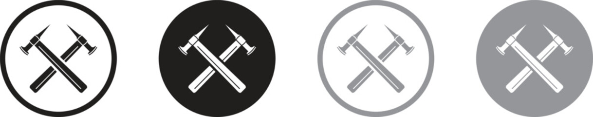 outline Claw hammer vector isolated on white. Hammer used for pulling nails