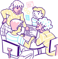 senior couple having fun in kitchen