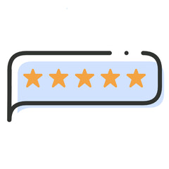 5 star raring icon in speech bubble