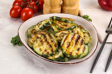 Vegan cuisine Grilled zucchini slices