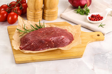 Raw beef meat uncocked steak