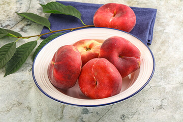 Ripe sweet and juicy Flat peach