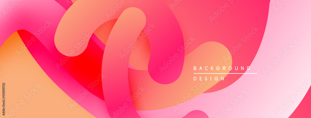 Aufkleber abstract fluid shapes overlap, creating vibrant pinks, oranges. smooth gradients suggest movement, d