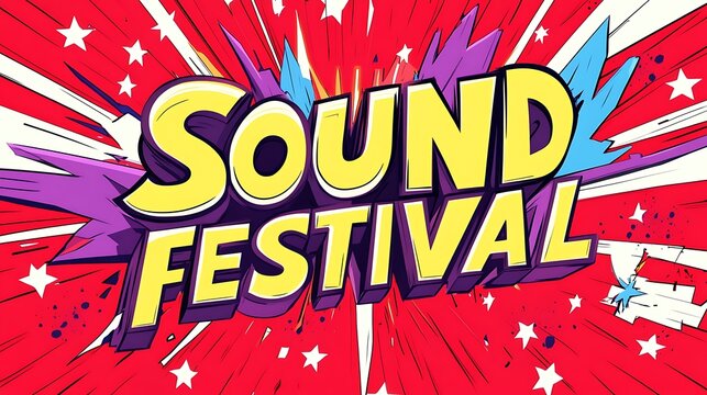 Colorful graphic design for a sound festival.