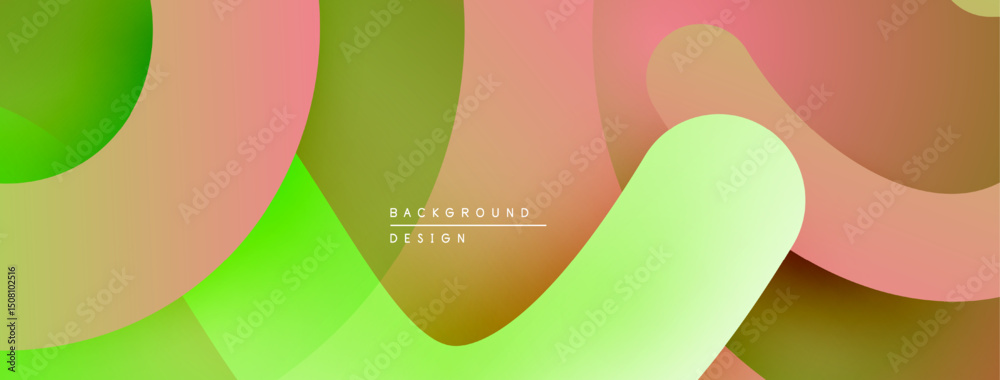 Fototapete Abstract colorful shapes overlap creating modern background. Soft gradients, smooth curves define design elements.