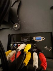 Audio and video connectors in different colors