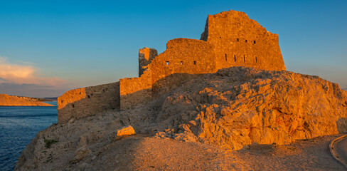 Fortica Pag - ruins of a fortress on the island of Pag.