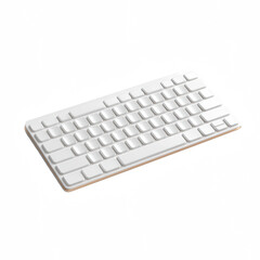 A minimalist white keyboard designed for modern computers and aesthetics.