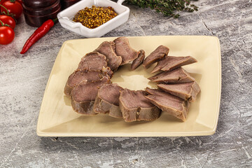 Sliced boiled pork tongue snack