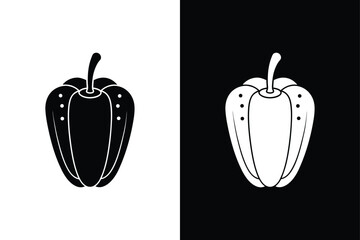 Chili Pepper and Black Pepper Vector. Silhouette Icons for Food Graphics