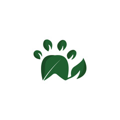 green pet leaf nature logo design