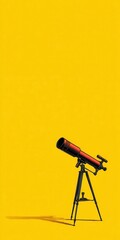 Bright Telescope Against Yellow