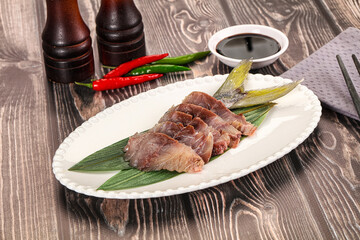 Raw yellowtail fresh fish sashimi