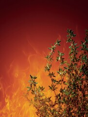 Flame and Herb Contrast