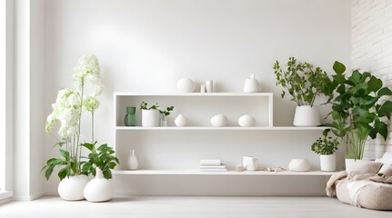 Empty room in white color with modern.generative.ai