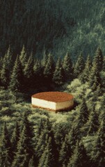 Tiramisu Cake Surrounded by Forest