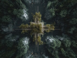 Mysterious Forest Landscape Art
