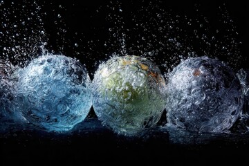 Abstract Water and Glass Spheres in Surreal Form