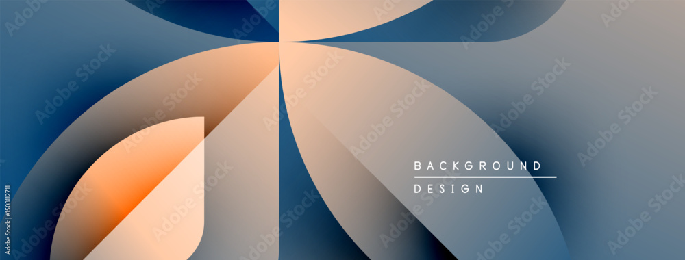 Poster abstract geometric design. soft color gradients create flowing shapes, modern aesthetic. minimalist 