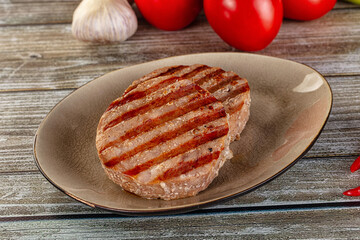 Grilled tuna steak fillet medallion
