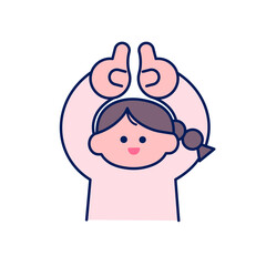 シンプルポップ/上を指す女の子