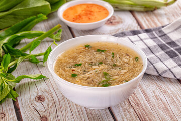 Hot Asian crab meat soup