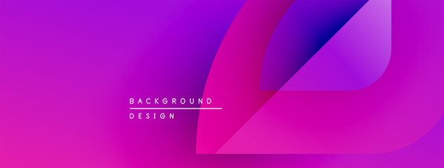 Vibrant pink, purple gradient background. Abstract shapes overlap, creating modern design. Text reads background design. Simple, clean aesthetic.