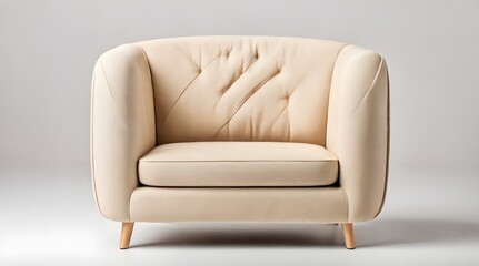 Modern beige armchair with textured back and sides.generative.ai