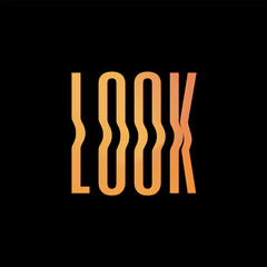 Fototapeta premium Vector text illustration for Look.
