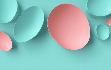 Soft Matte Organic 3D Forms with Empty Space for Text