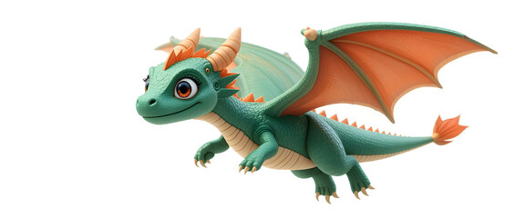 Fototapeta premium Epic adventure with a dragon fantasy realm 3d animation whimsical setting dynamic perspective mythical creatures