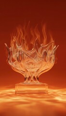 Crystal Bowl with Flaming Effect