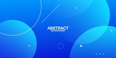 Abstract blue background with circles. Vector illustration