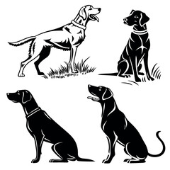 high quality detailed silhouette of dogs dog breeds