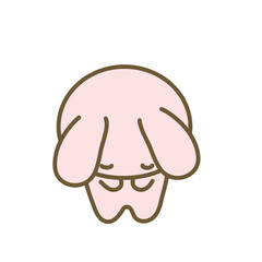 深く頭を下げるウサギ