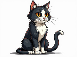 Cat in the profession of people, dressed in uniform. Chef, doctor, writer, teacher, musician, builder and other professions.