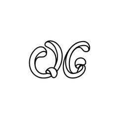 Fototapeta premium QG monogram logo design letter text name symbol monochrome logotype alphabet character simple logo