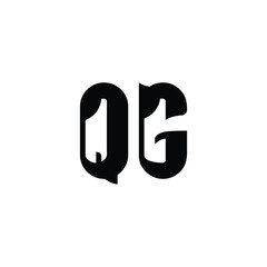 QG monogram logo design letter text name symbol monochrome logotype alphabet character simple logo